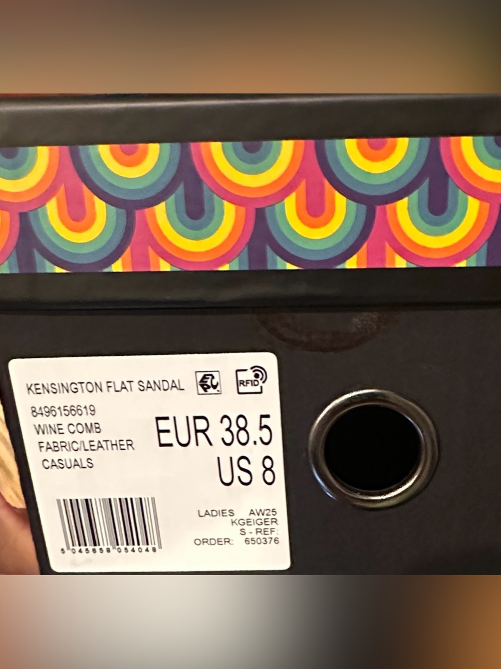 Kurt Geiger Rainbow Metallic Slide Mules with Decorative Crest - Picture 2 of 2